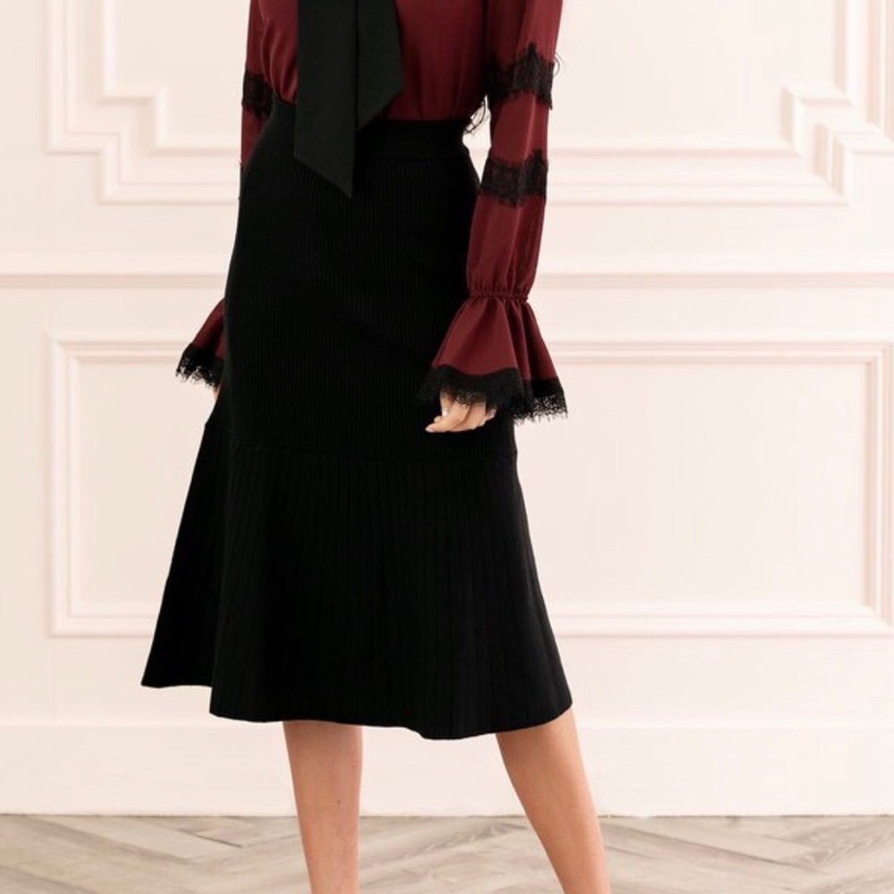 Rachel Parcell Ribbed Ebony Mermaid Skirt